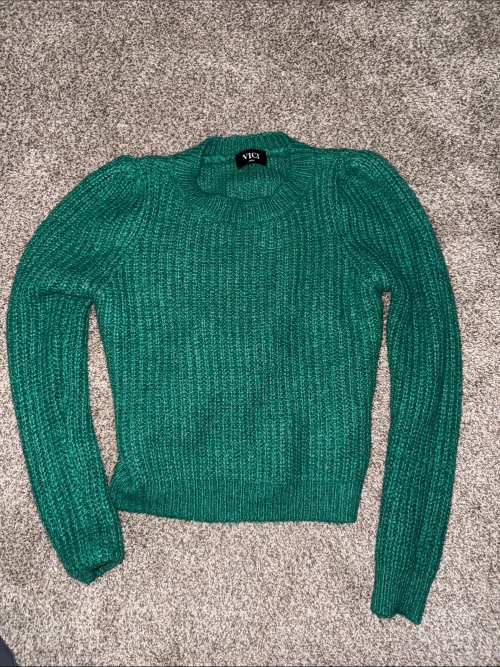 Vici Emerald Ribbed Scoop-Neck Sweater